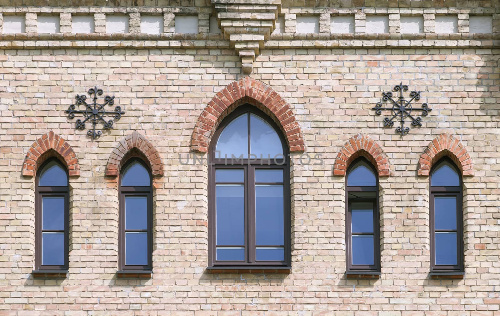 Windows of an old house in Vilnius, Lithuania