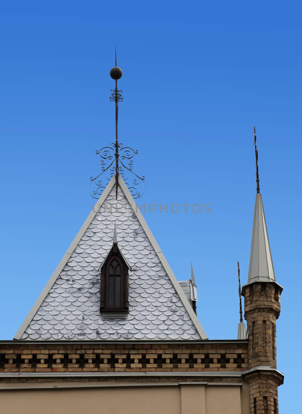 Top of an old house in Vilnius, Lithuania