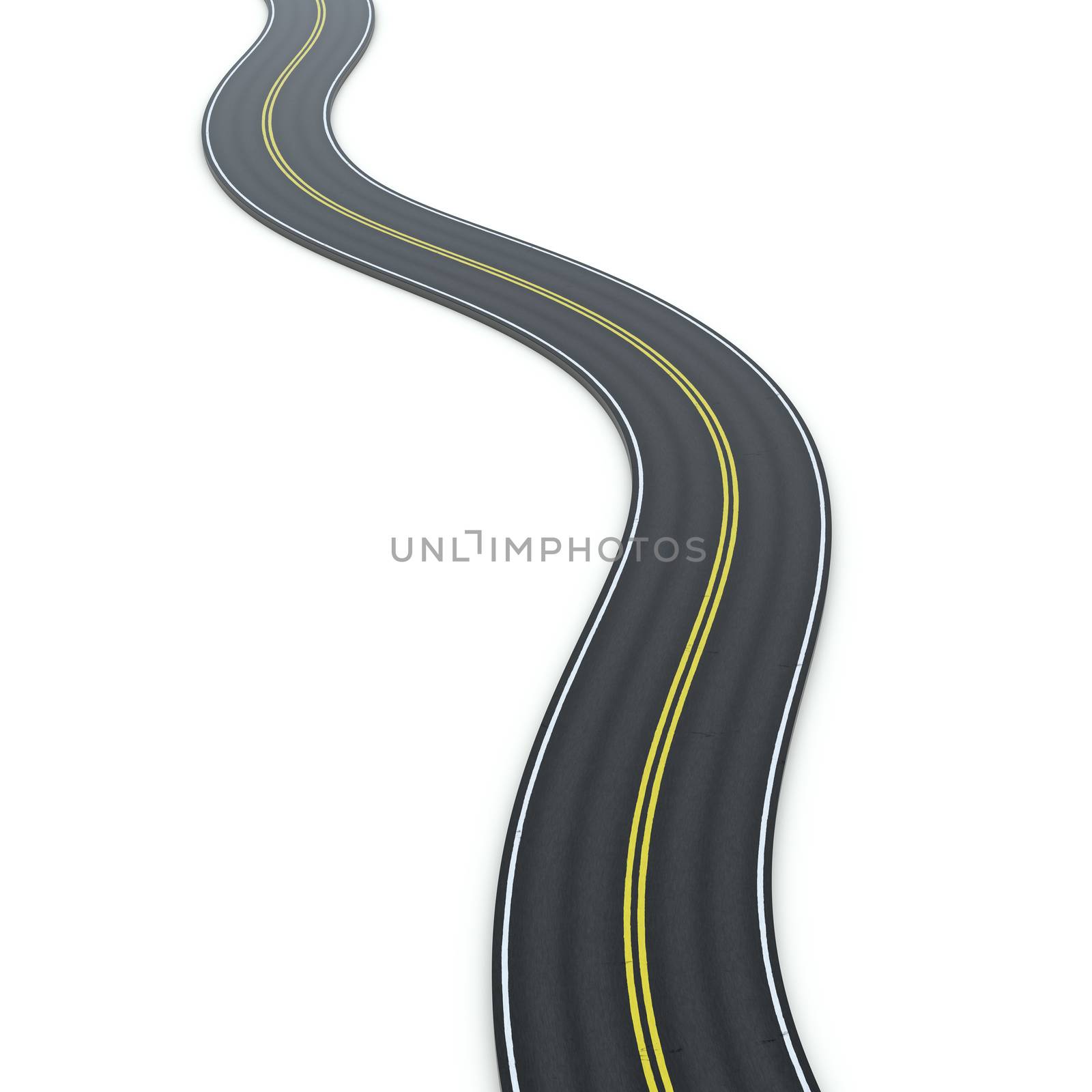 3d illustration of a winding road icon graphic