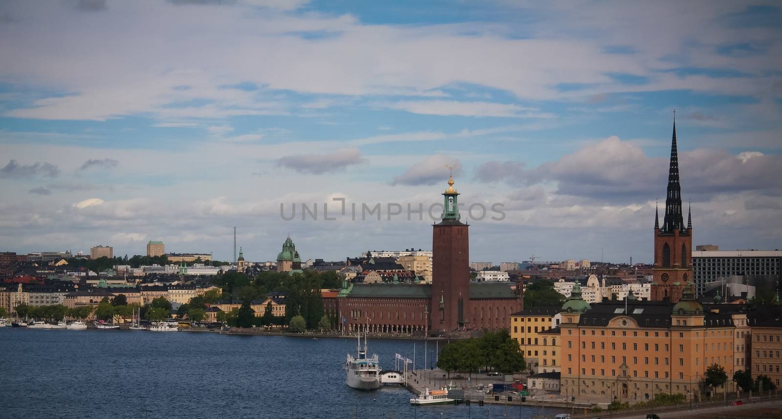 Panorama aerial view to Stokholm from Katarina viewpoint at Stokholm , Sweden by homocosmicos