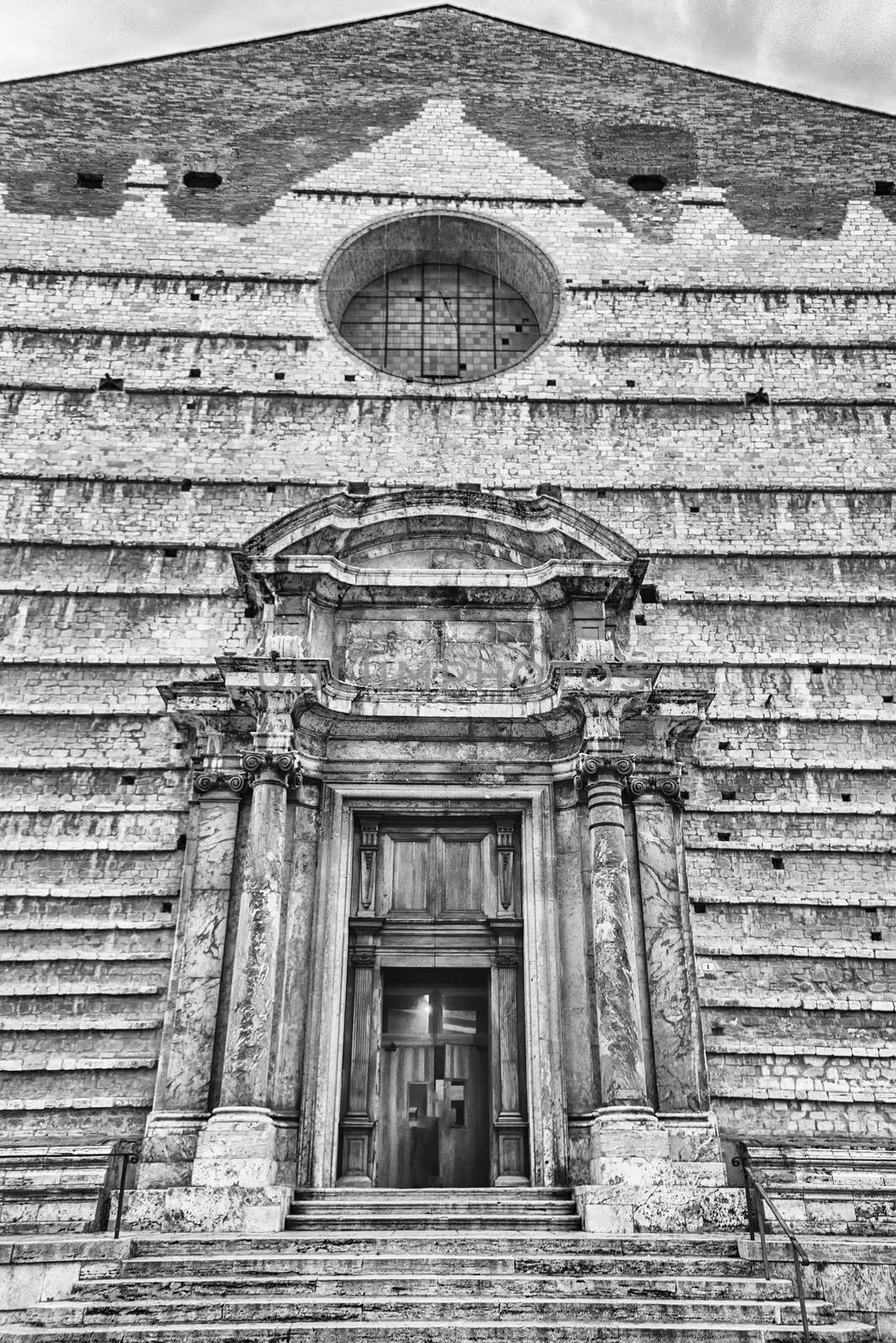 Facade of the Cathedral of Perugia, Italy by marcorubino