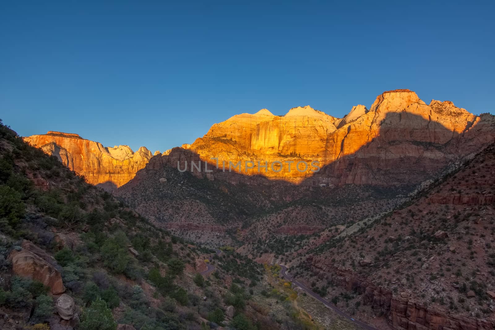 Sunrise over The Towers of the Virgin and The West Temple by phil_bird