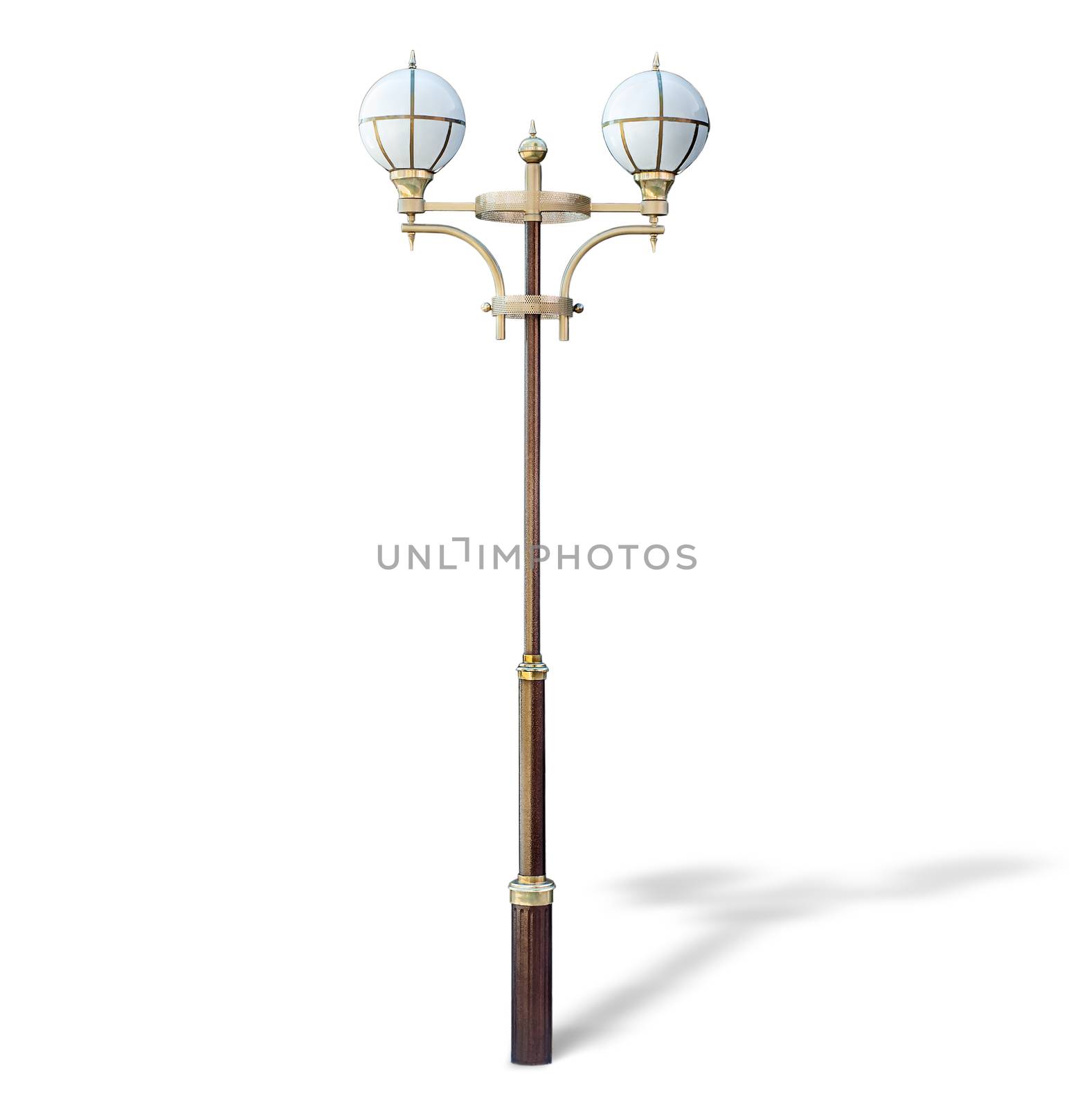 Modern park lamp isolated on white background