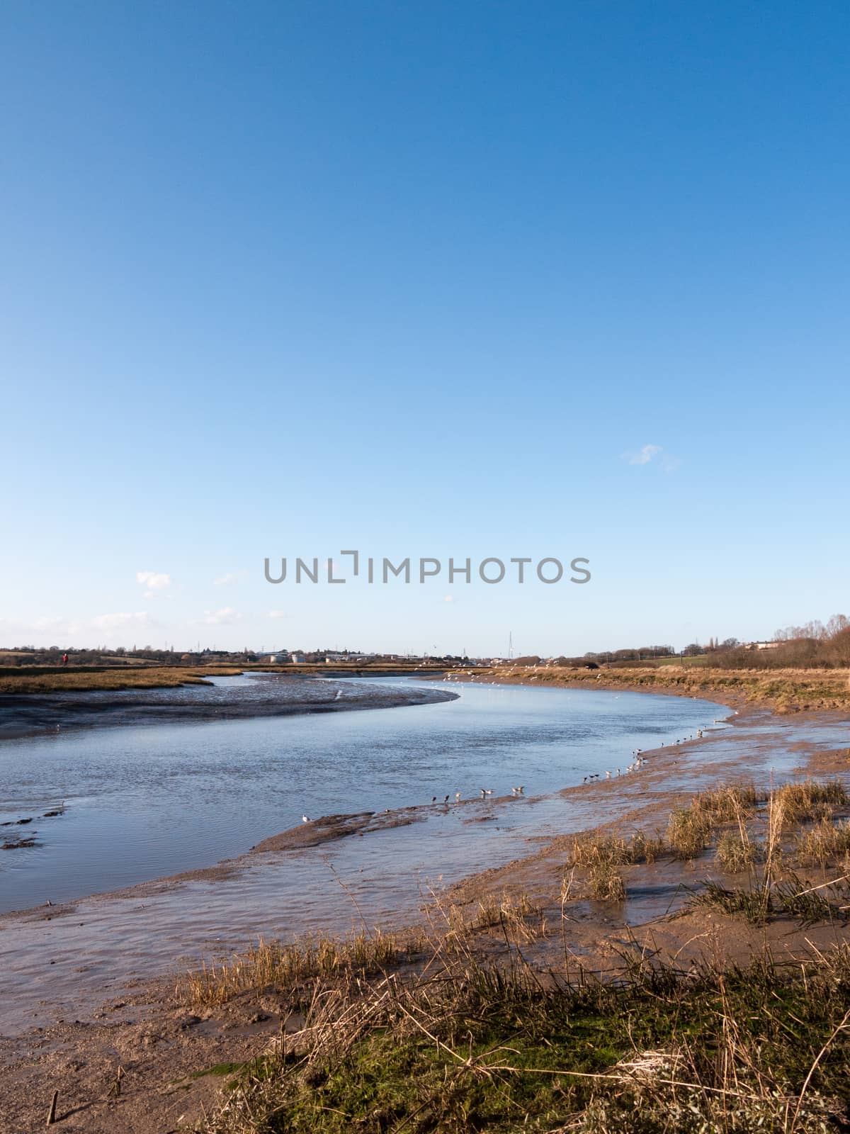 stream river landscape view blue water coast essex estuary by callumrc