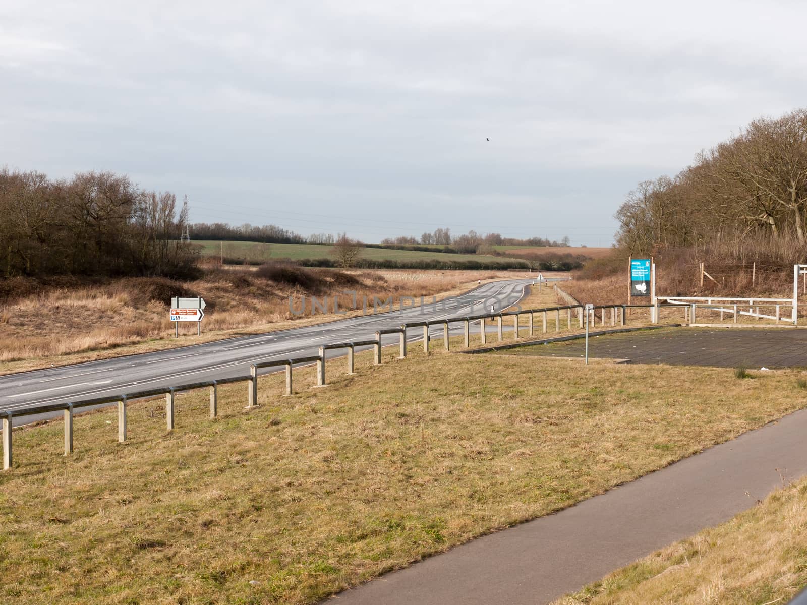 open road motorway scene near abberton nature reserve empty; essex; england; uk