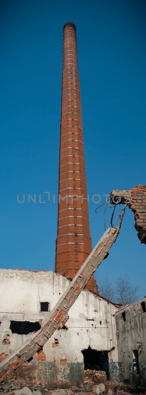 ruins of a very heavily polluted industrial factory, industrial series
