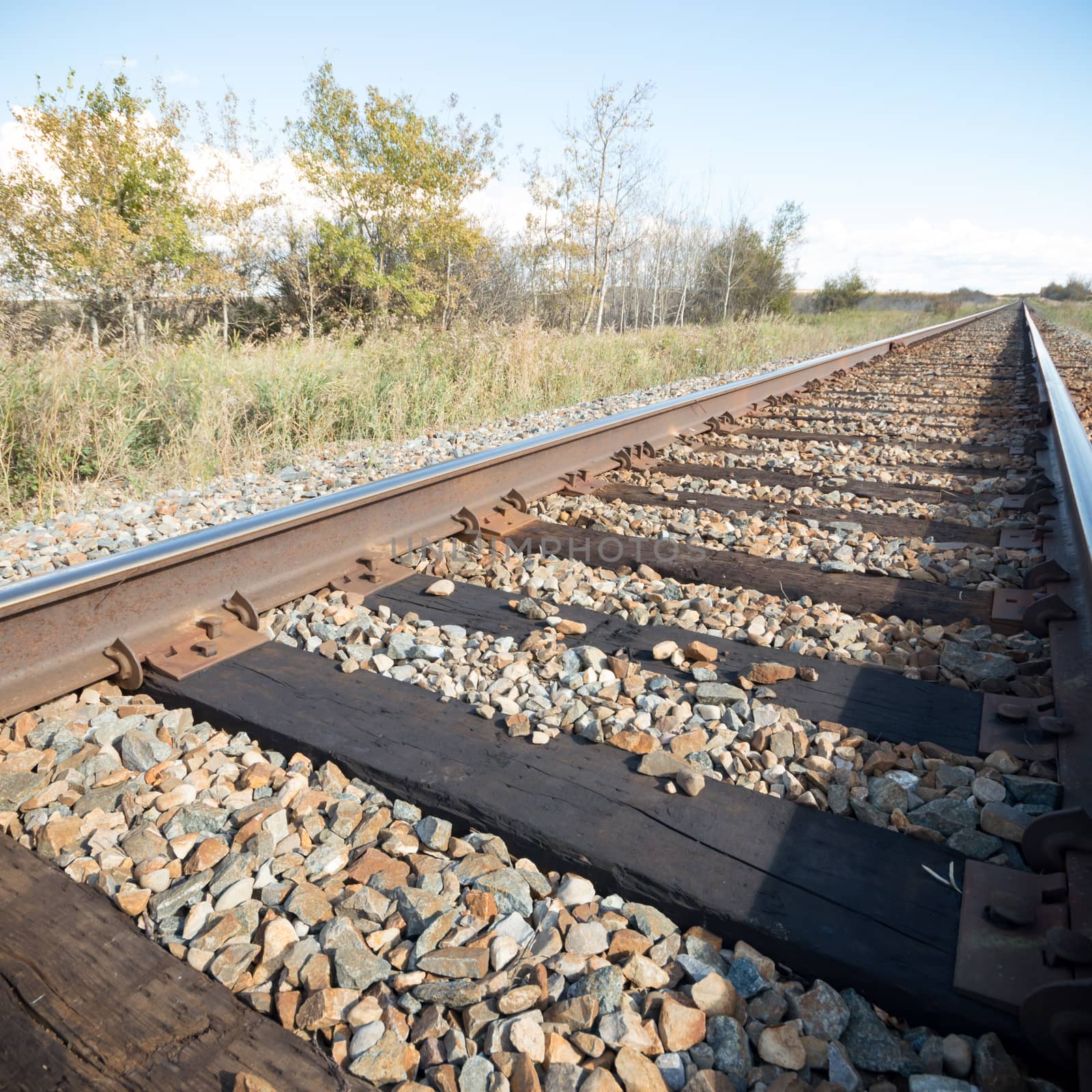 view of the railway track on a sunny day