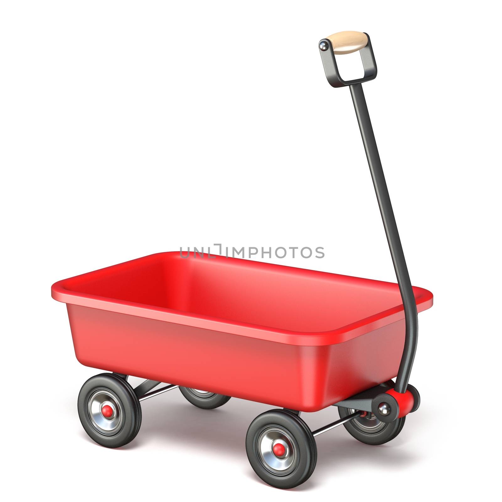 Toy mini wagon 3D render illustration isolated on white background