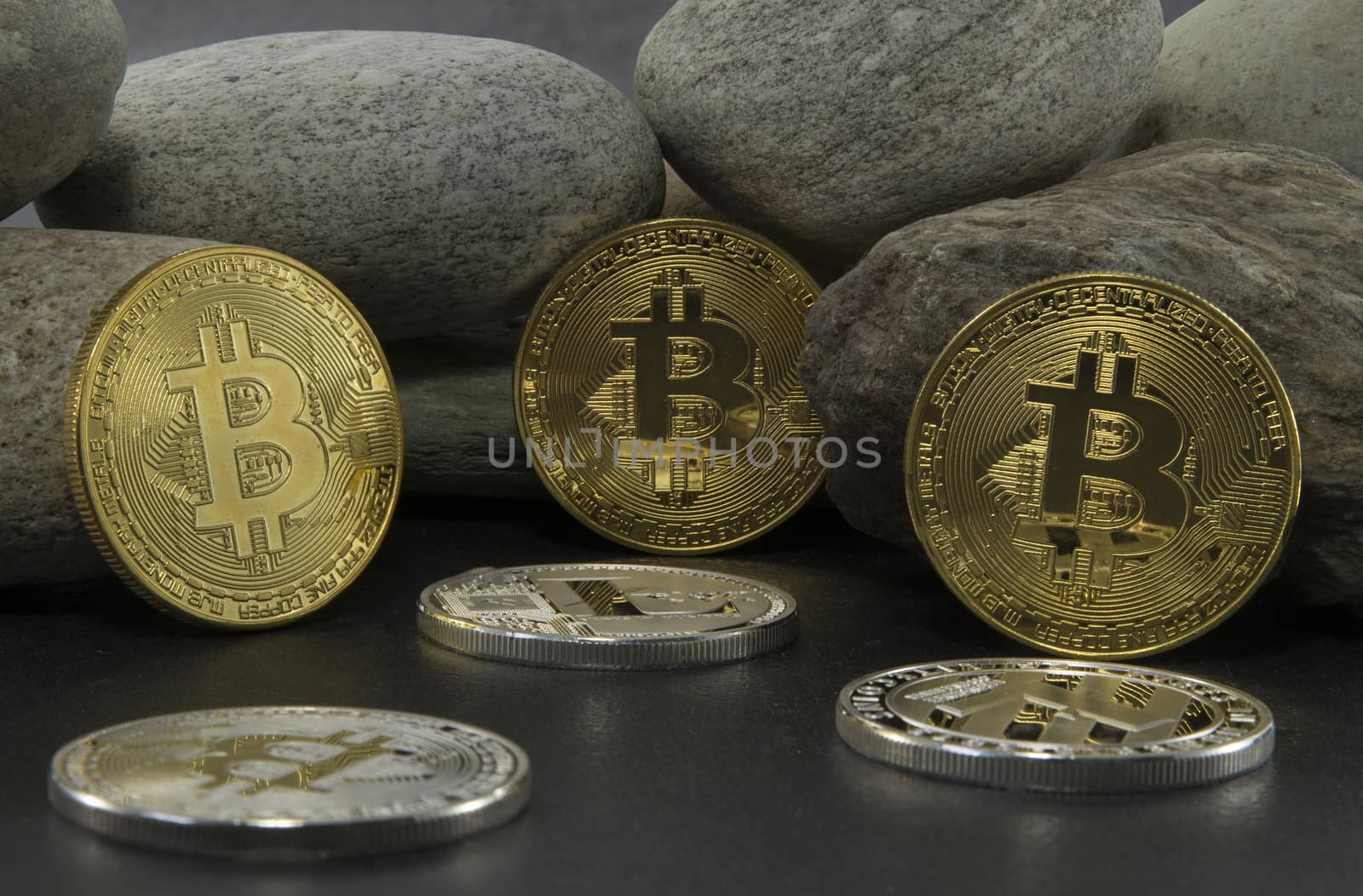 strong bitcoins golden coins , solid as a rock