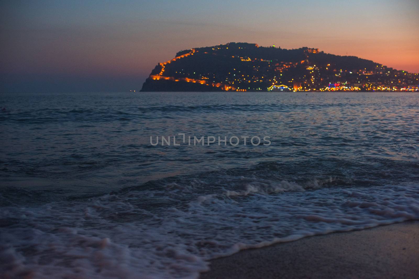 Evening at Alanya coast, Turkey