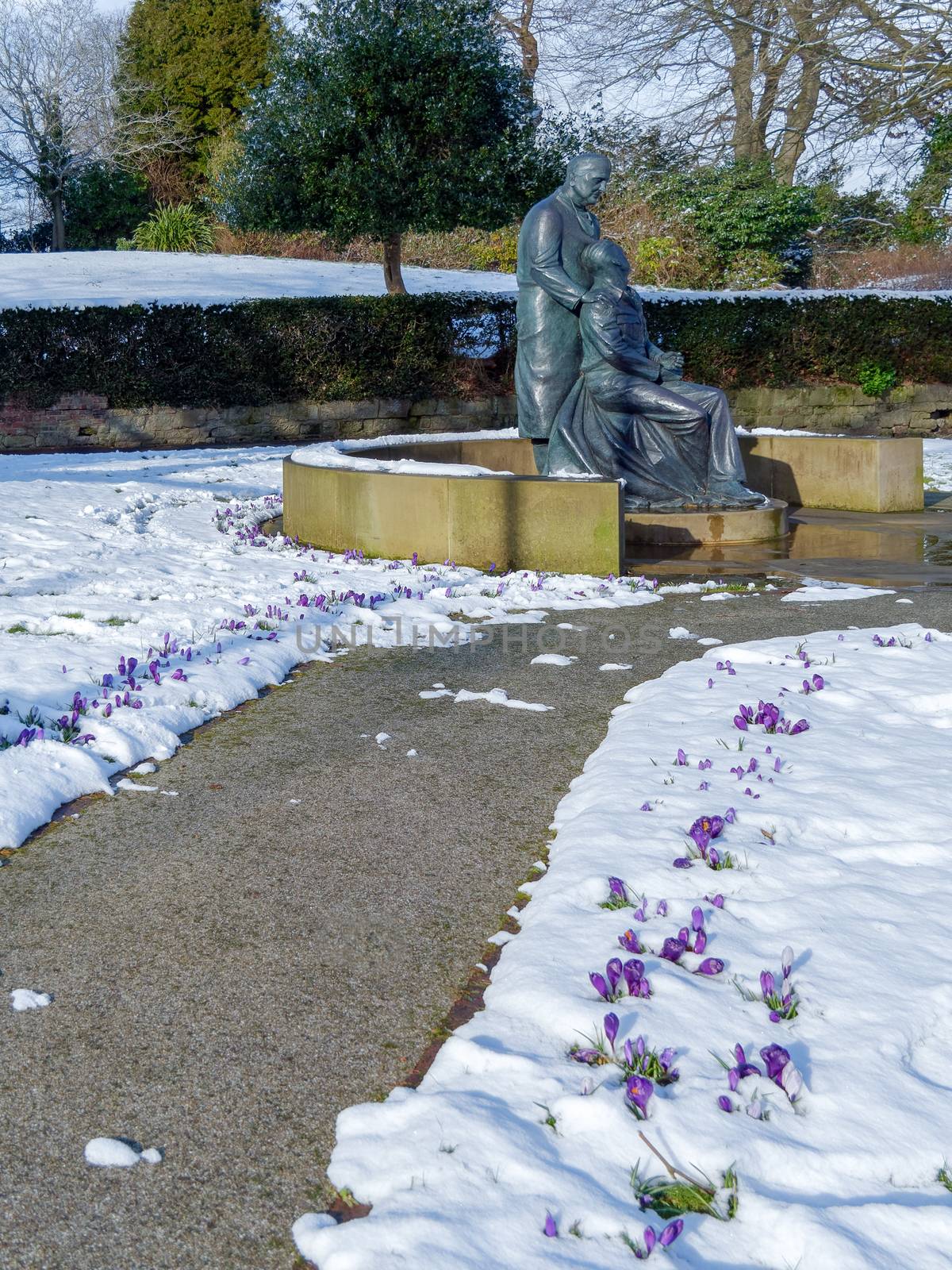 EAST GRINSTEAD, WEST SUSSEX/UK - FEBRUARY 27 : McIndoe Memorial in East Grinstead on February 27, 2018