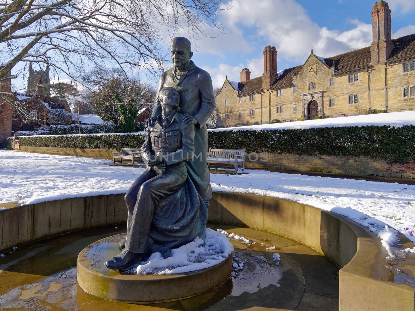 EAST GRINSTEAD, WEST SUSSEX/UK - FEBRUARY 27 : McIndoe Memorial in East Grinstead on February 27, 2018