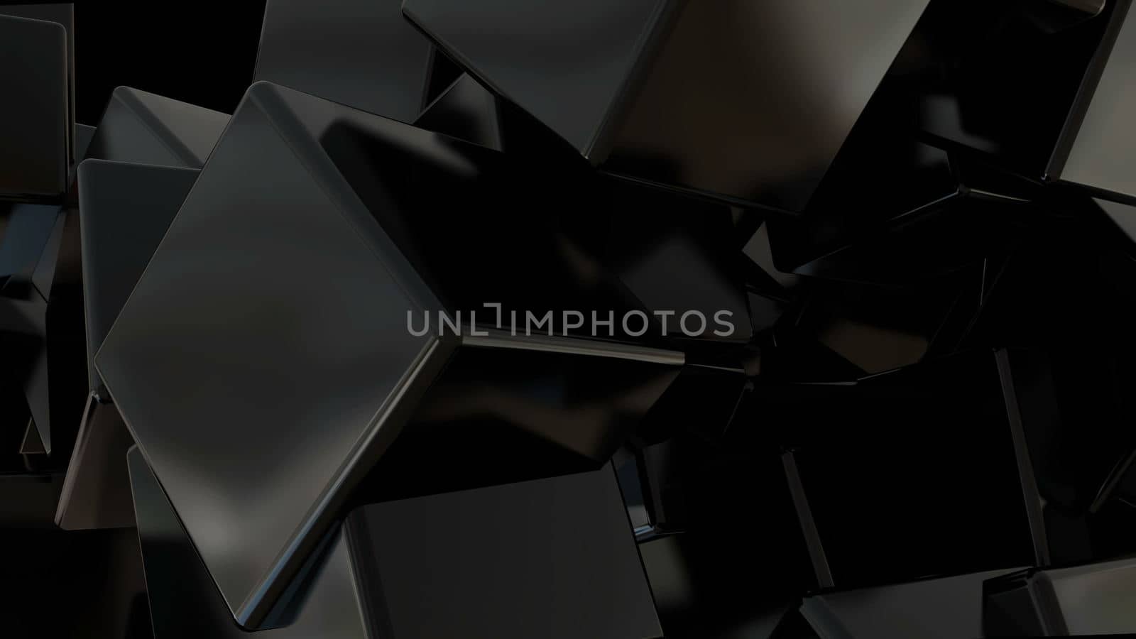 Abstract black cubes background. 3d rendering digital backdrop