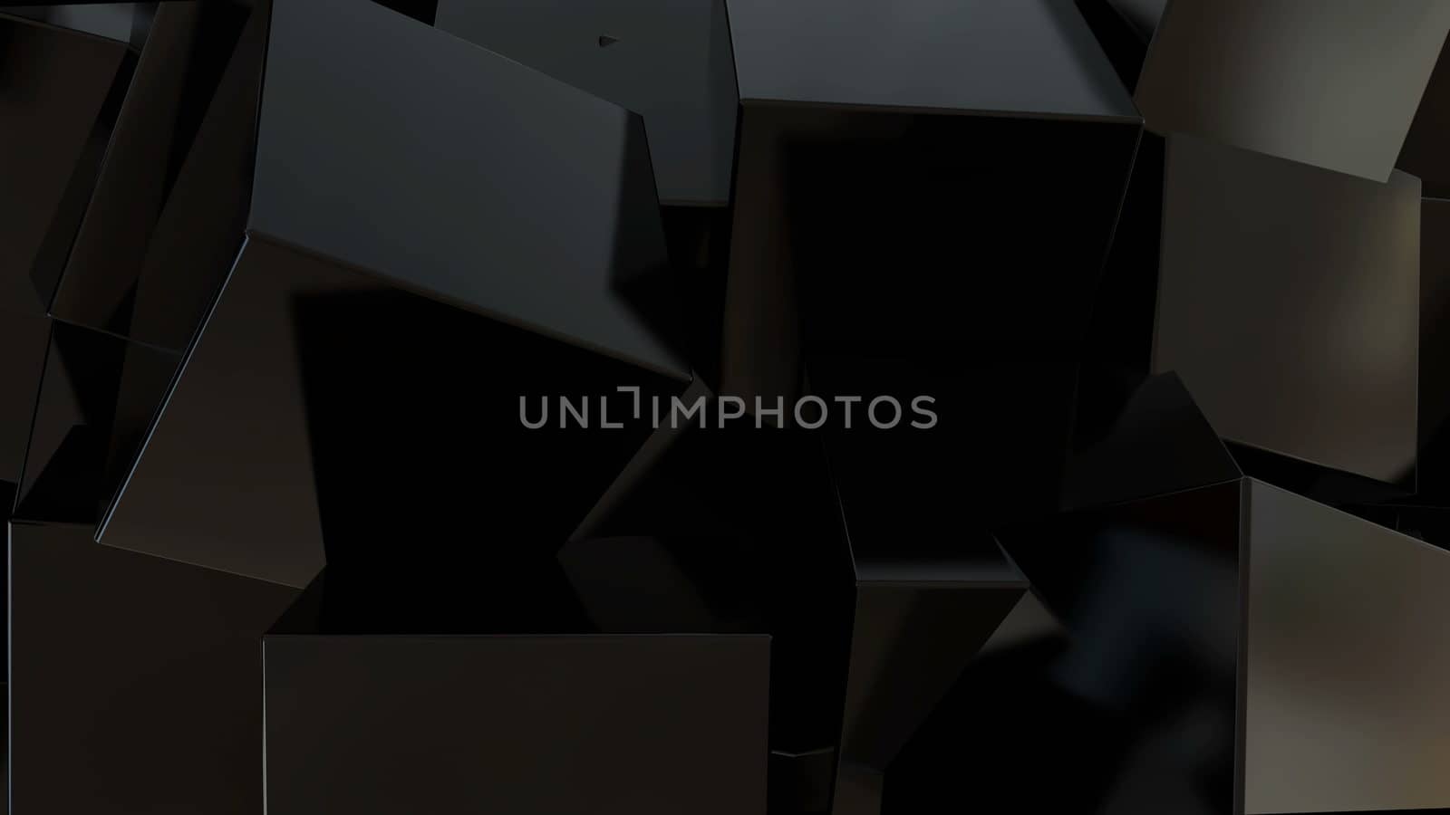 Abstract black cubes background. 3d rendering digital backdrop