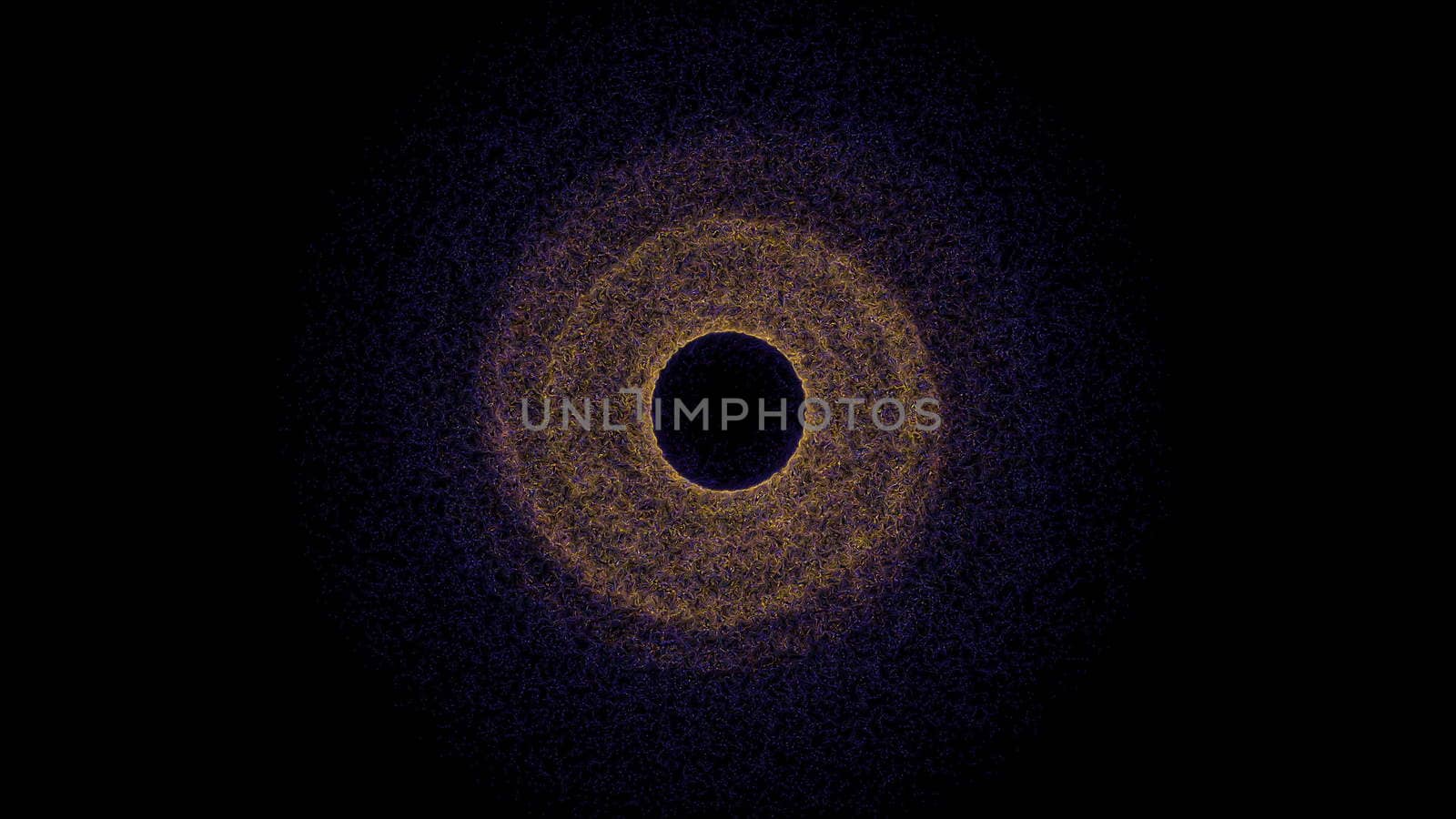 Futuristic black hole. Abstract space background. Digital 3d rendering backdrop