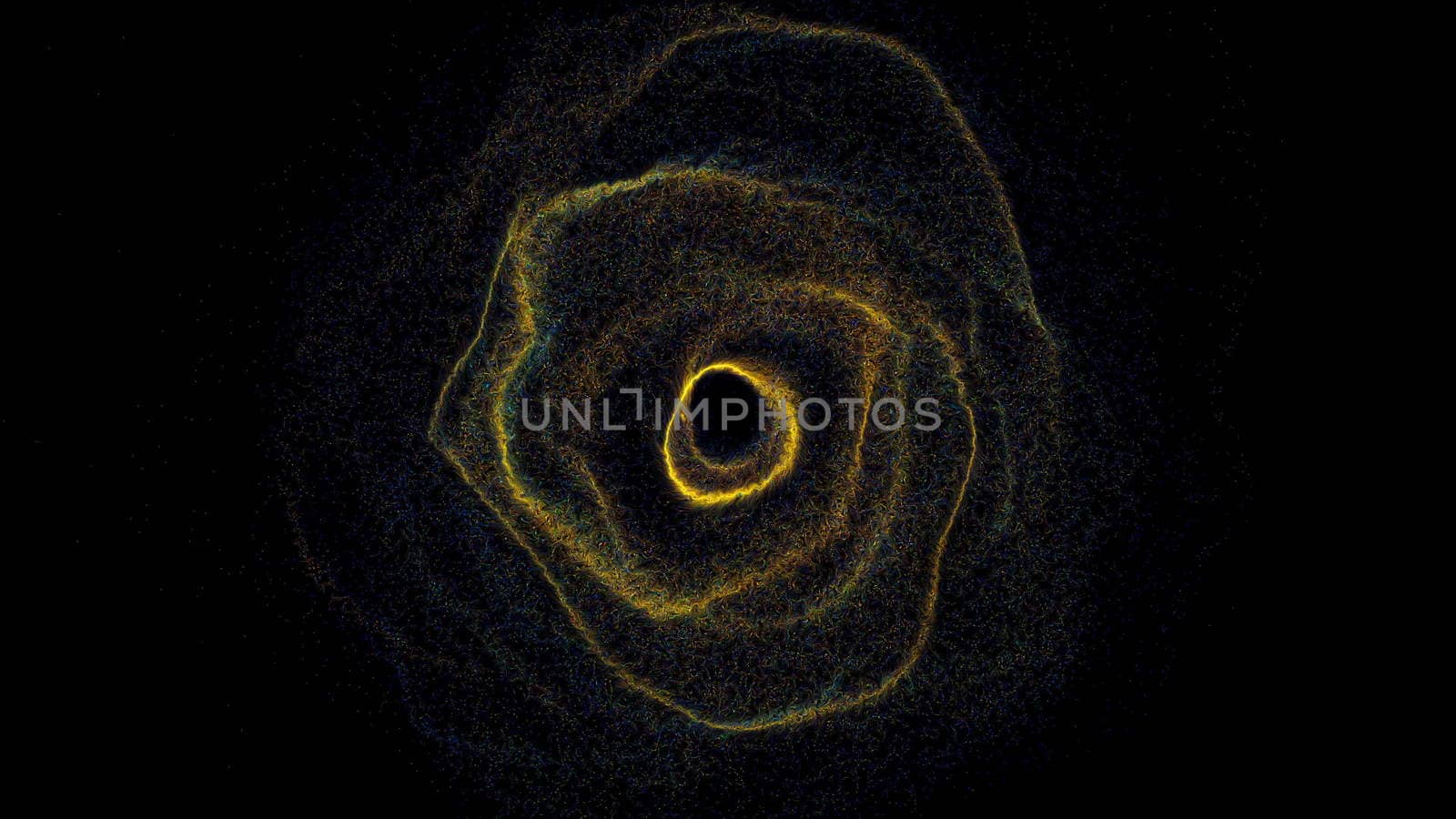 Futuristic black hole. Abstract space background. Digital 3d rendering backdrop