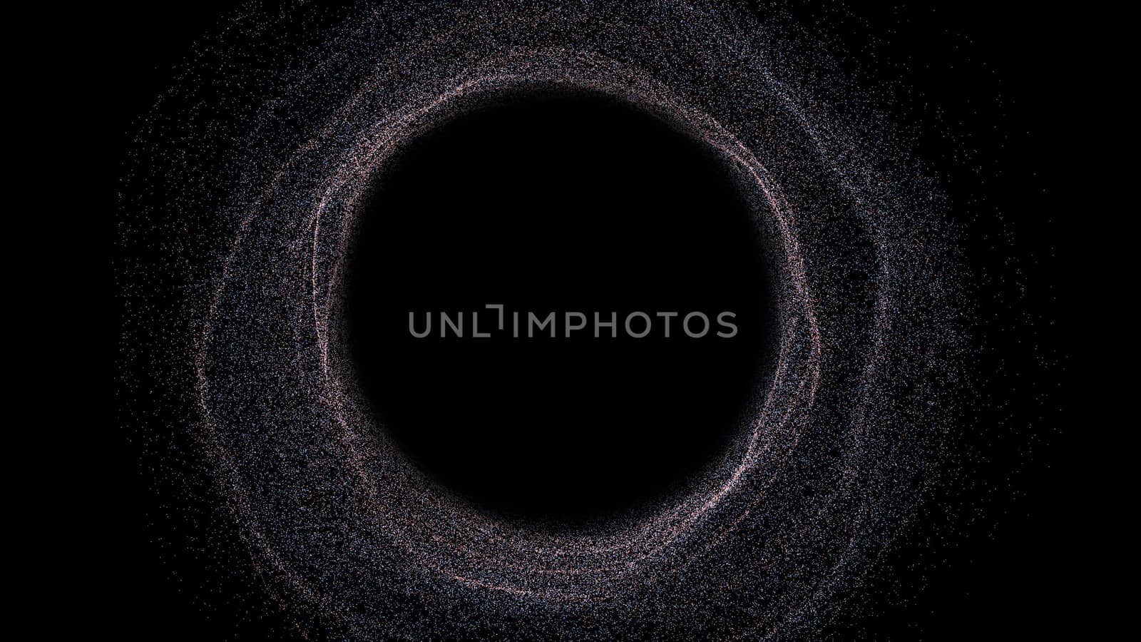 Futuristic black hole. Abstract space background. Digital 3d rendering backdrop