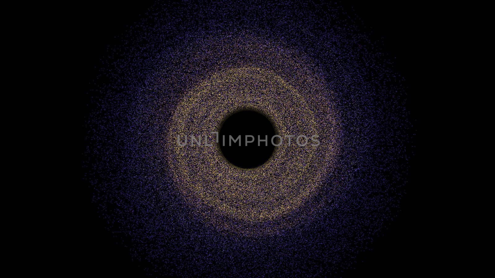 Futuristic black hole. Abstract space background. Digital 3d rendering backdrop