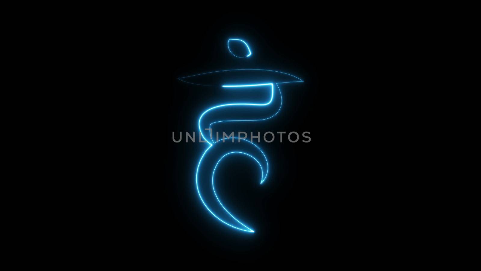 Burning stylish chakras symbol in space, 3d rendering by nolimit046