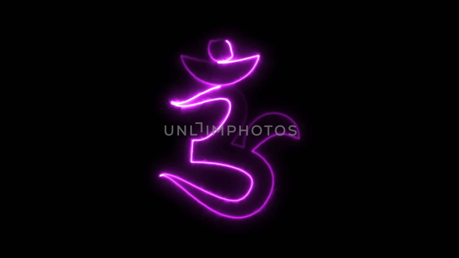 Burning stylish chakras symbol in space, 3d rendering backdrop