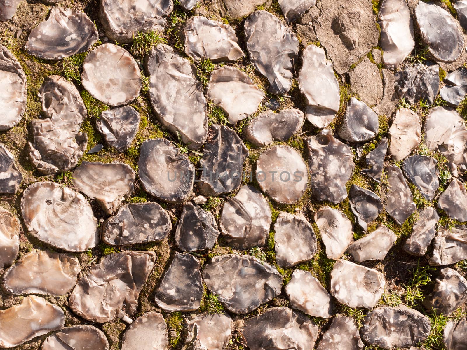 close up background texture of cobble stone pavement special unique abstract; essex; england; uk