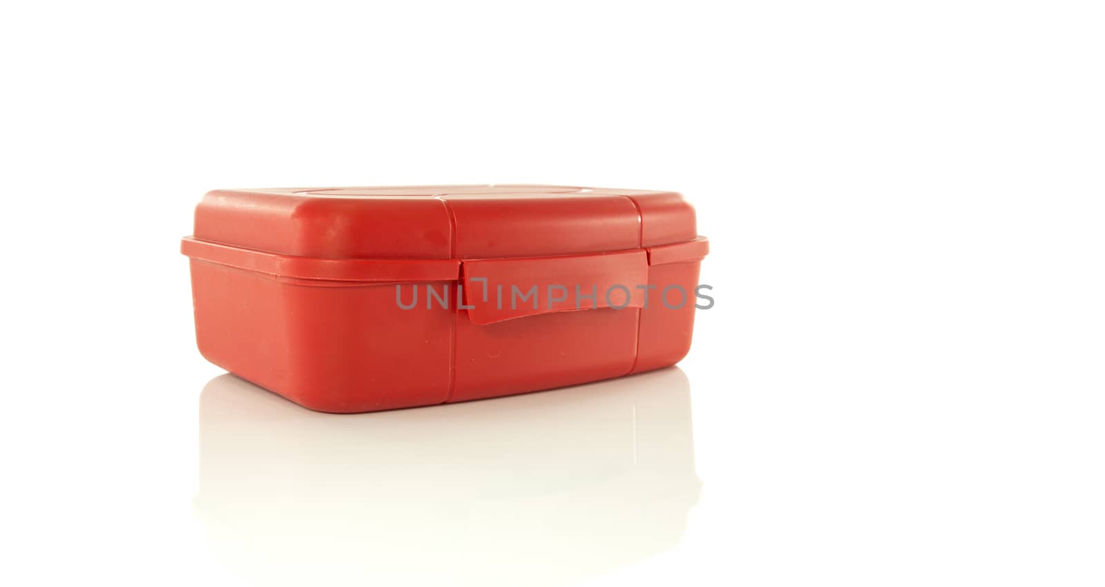 insulated red lunch box with cop space