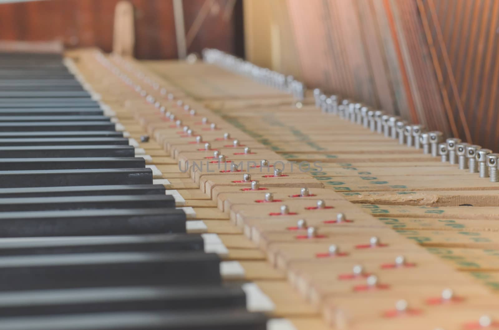 Old piano Broken parts musical instrument