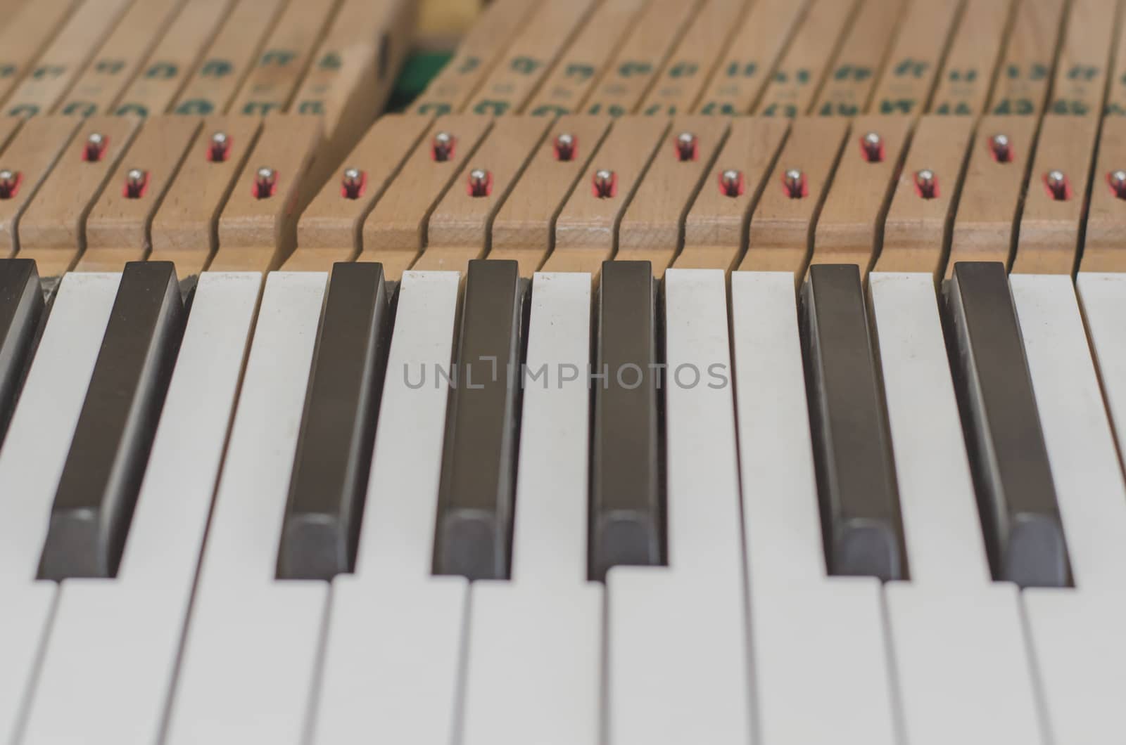 Old piano Broken parts musical instrument