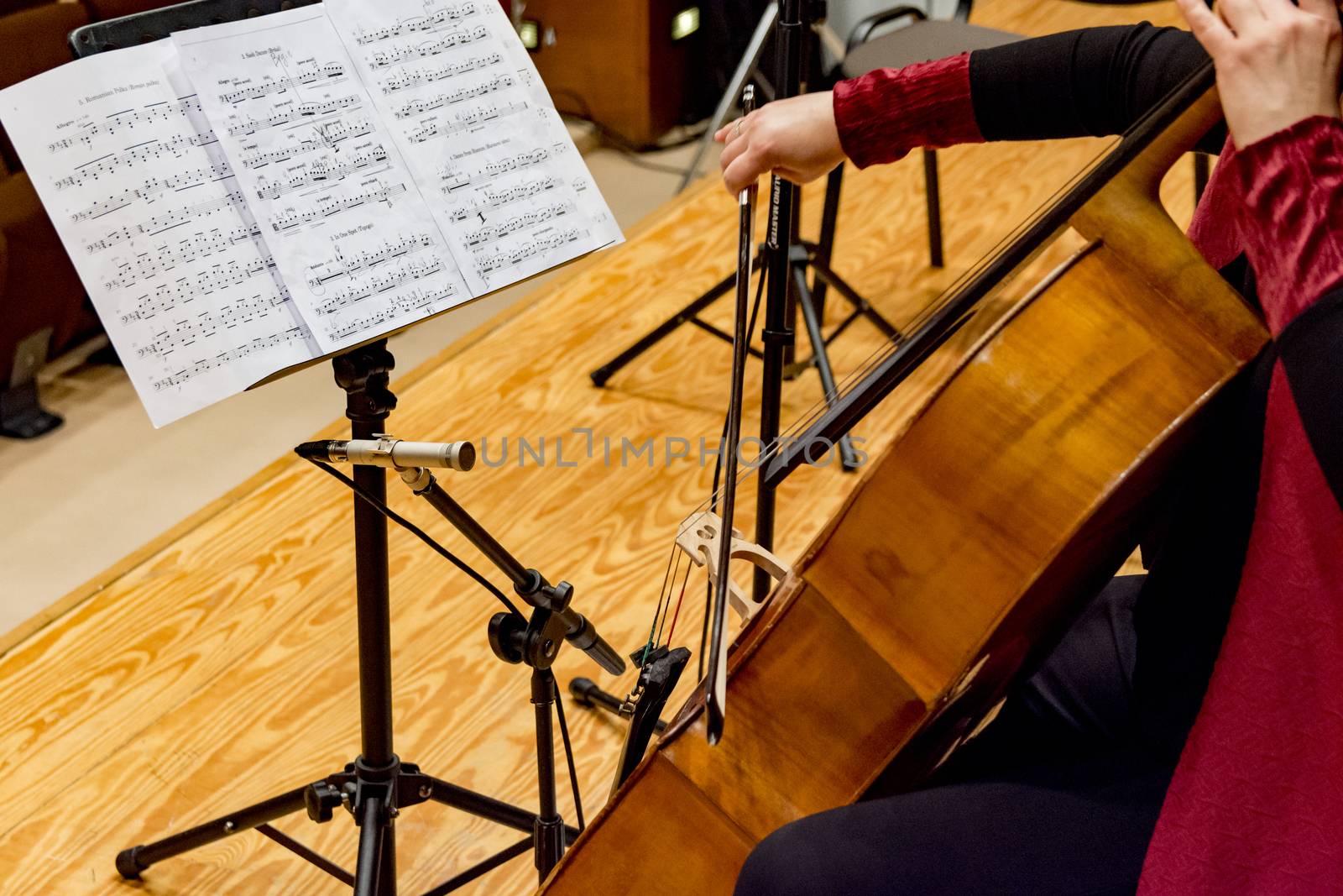 young woman plays cello