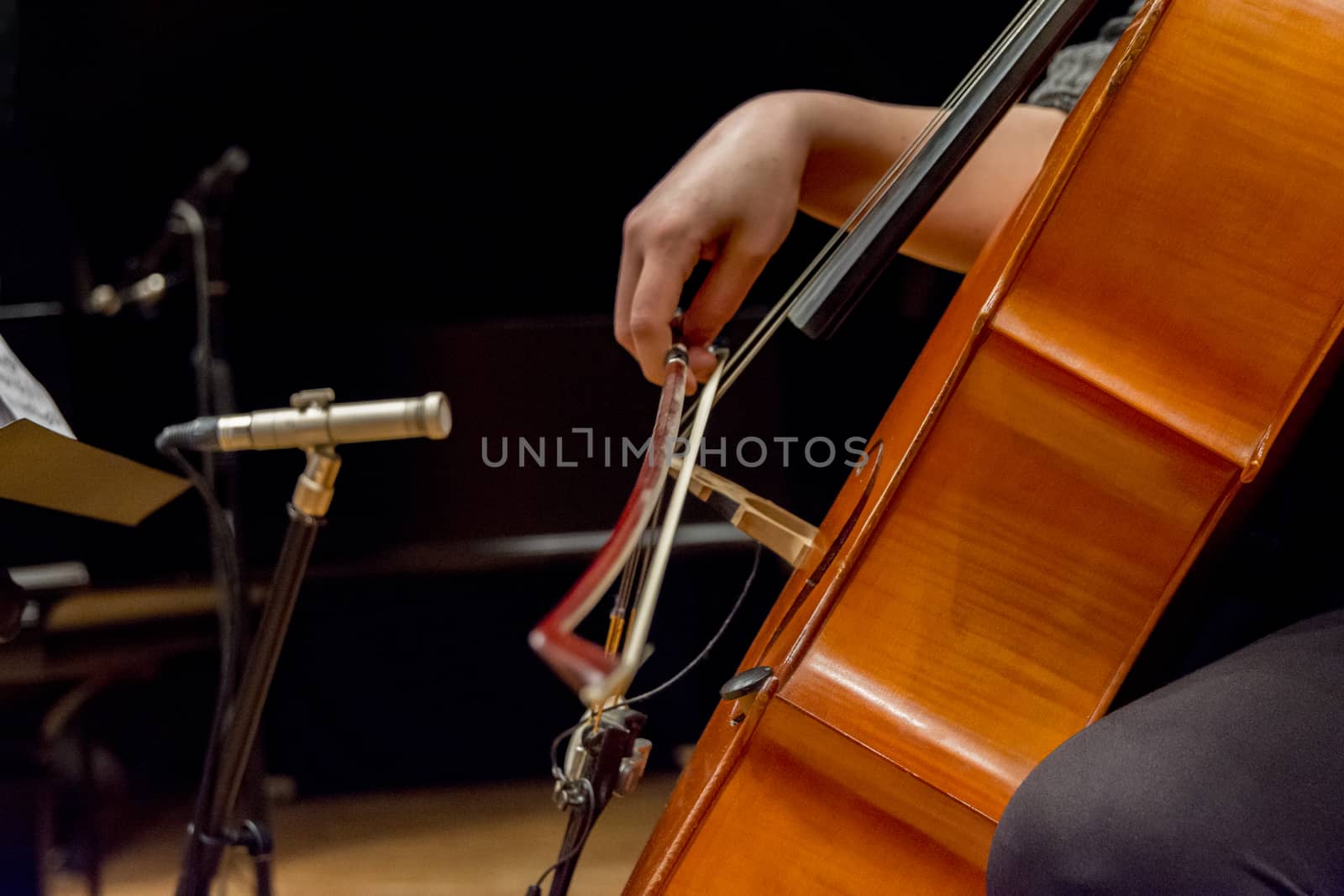 young woman plays cello