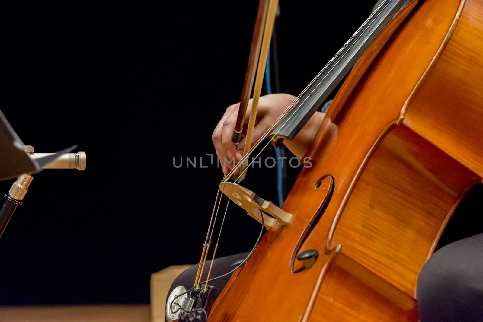 young woman plays cello