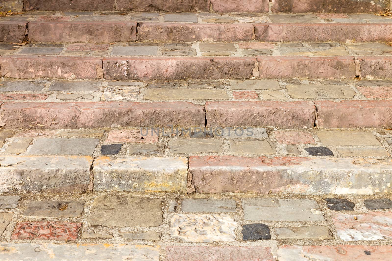 detail of ancient medieval stairs in ancient stone