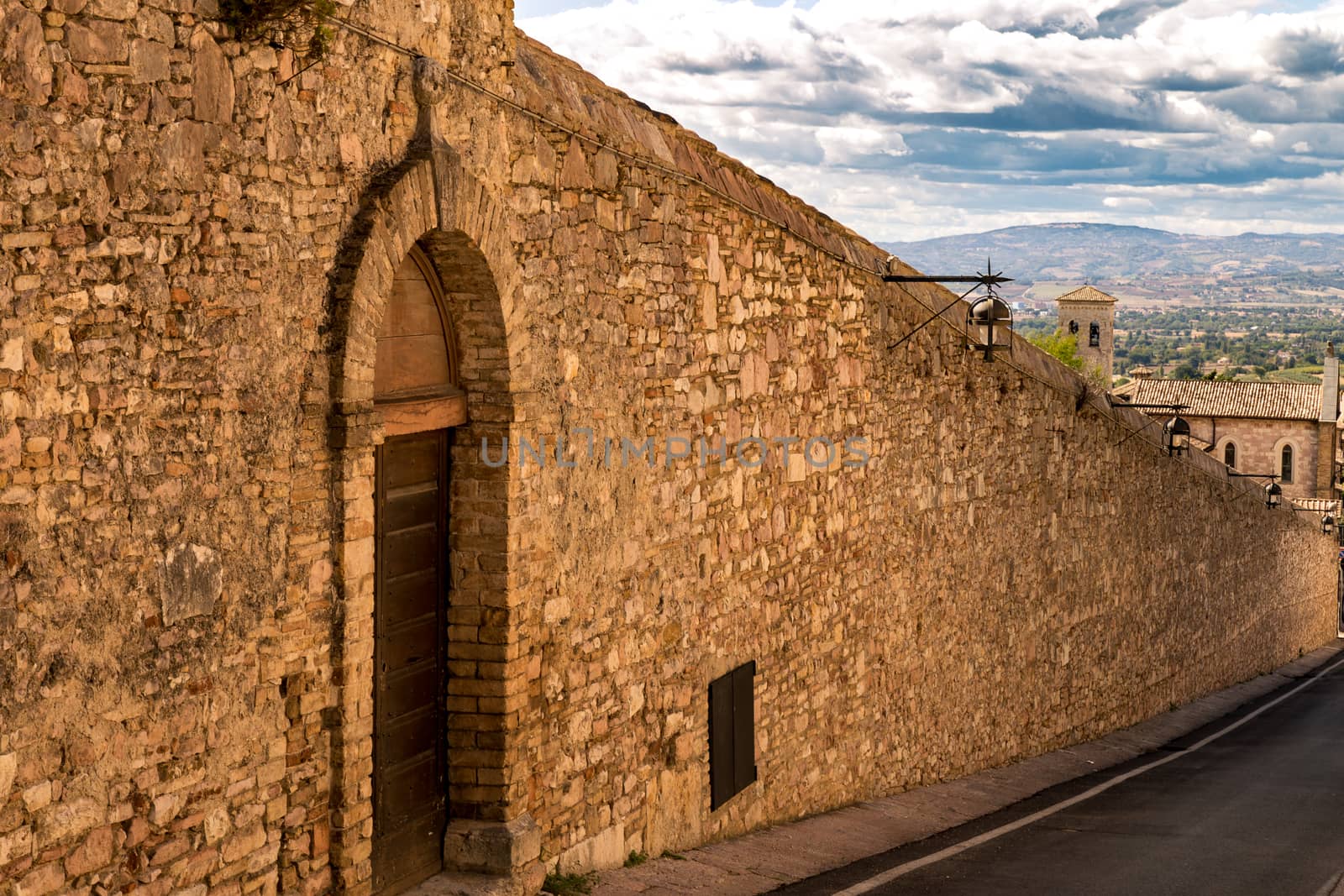 Assisi (Italy): view of the ancient medieval city walls