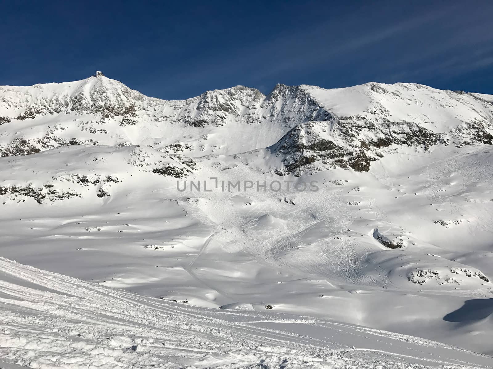 The Alpe d Huez ski domain in the French Alps