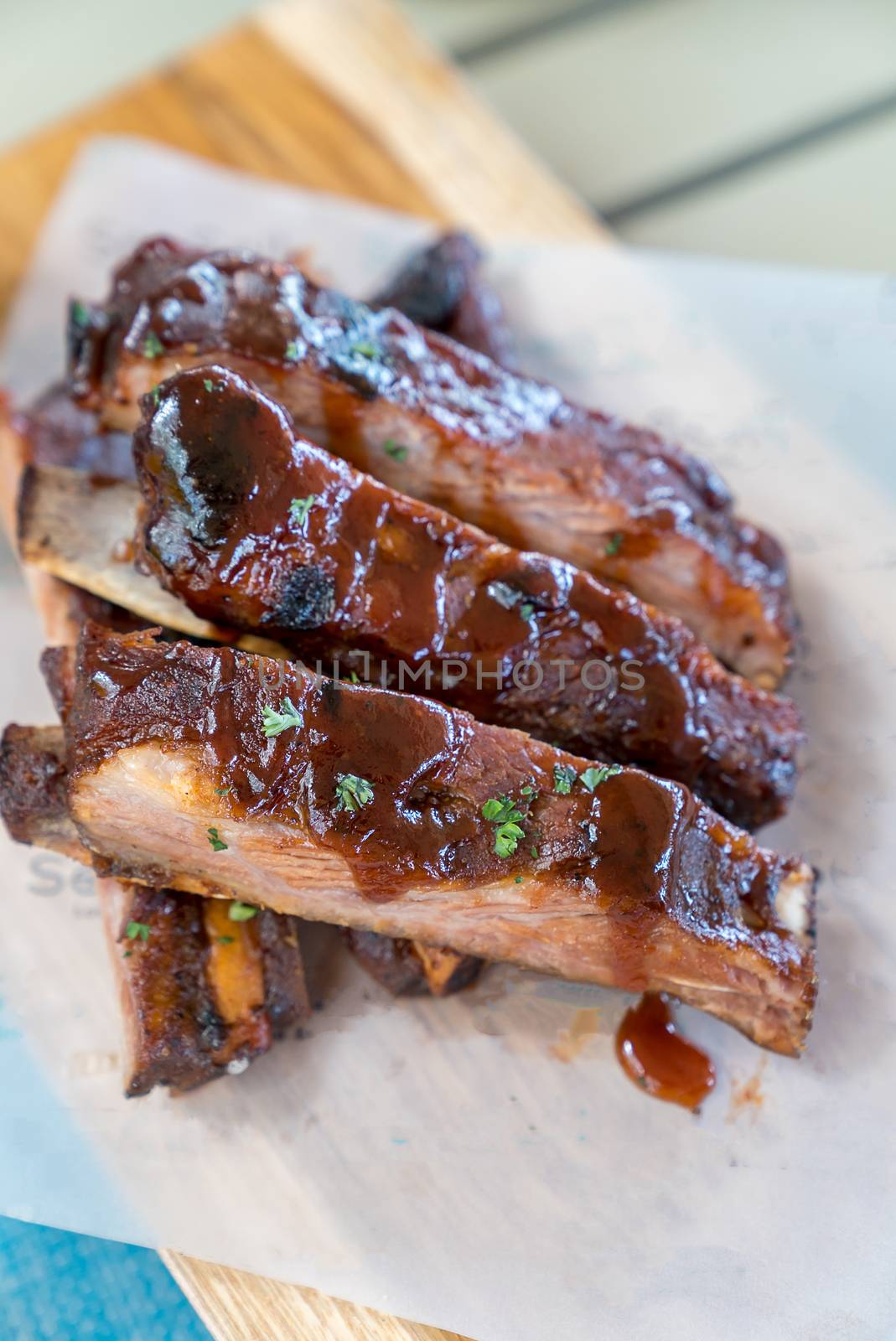 grilled BBQ Pork Ribs with sauce