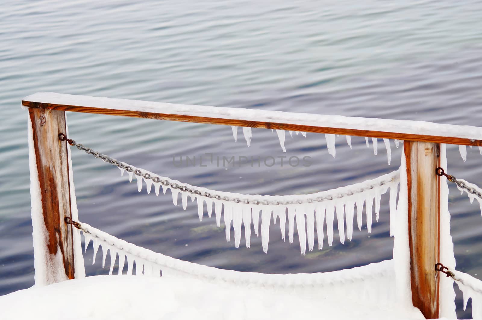 Ice taps hanging from chain