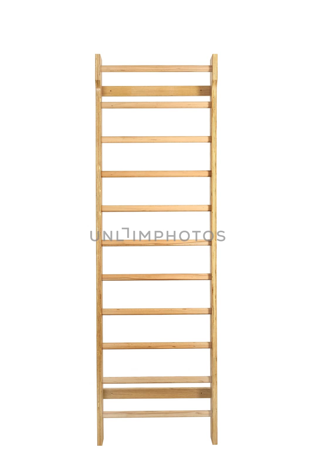 gymnastic wall a ladder on the white isolated background