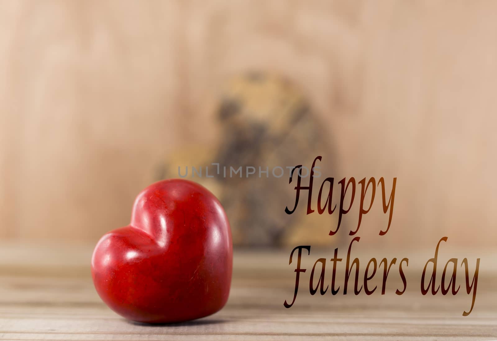 Happy fathers day red heart shape
