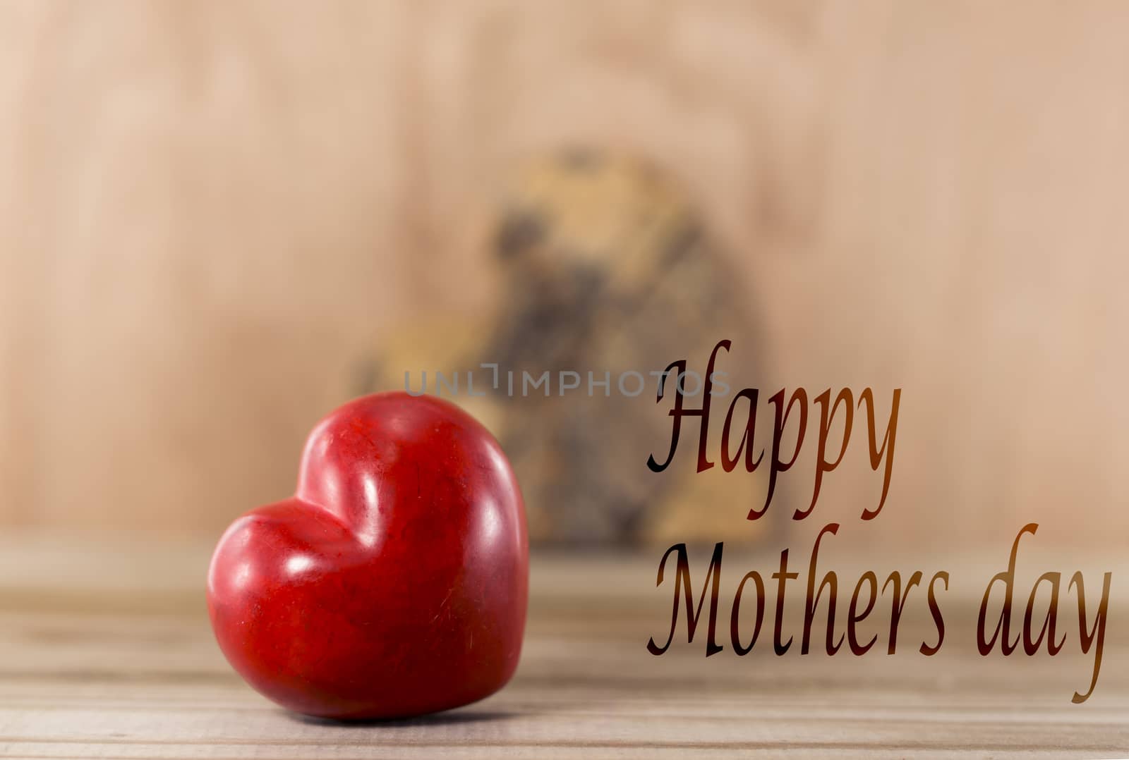 Happy mothers day red heart shape
