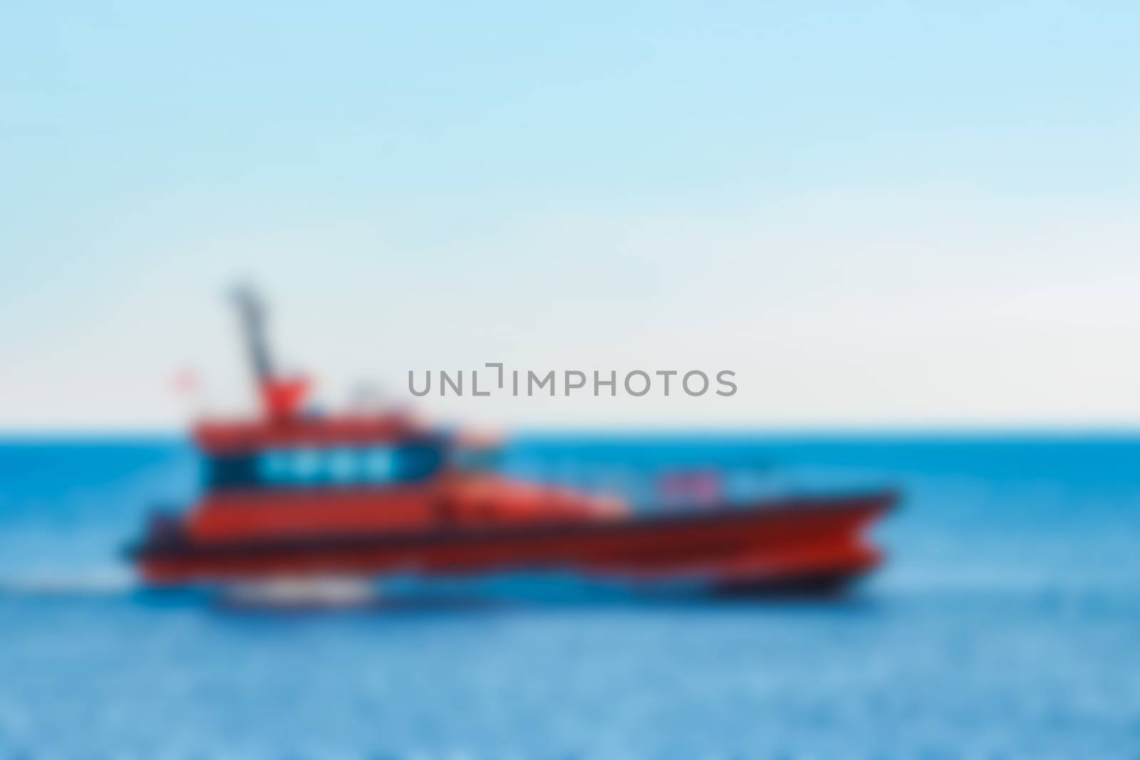 Rescue ship - soft lens bokeh image. Defocused background