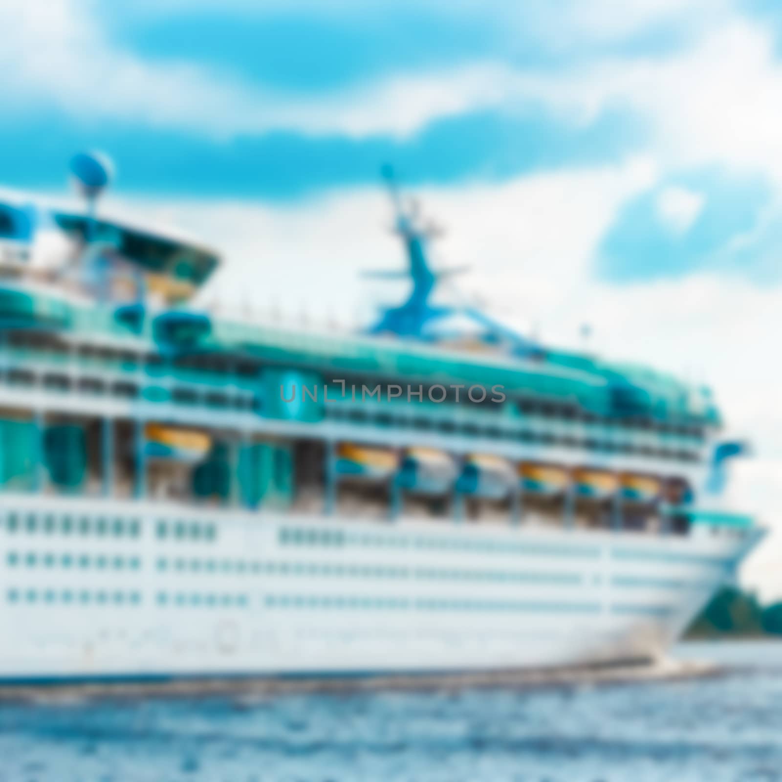 White cruise liner - blurred image by sengnsp