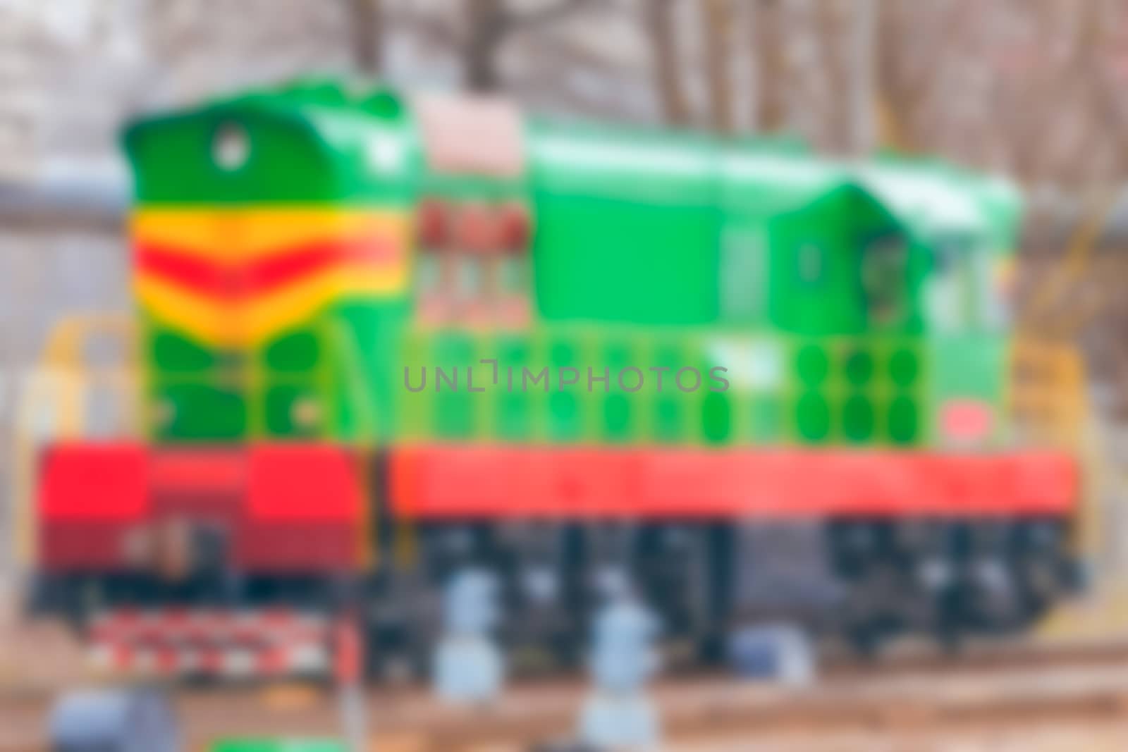 Freight train - soft lens bokeh image. Defocused background