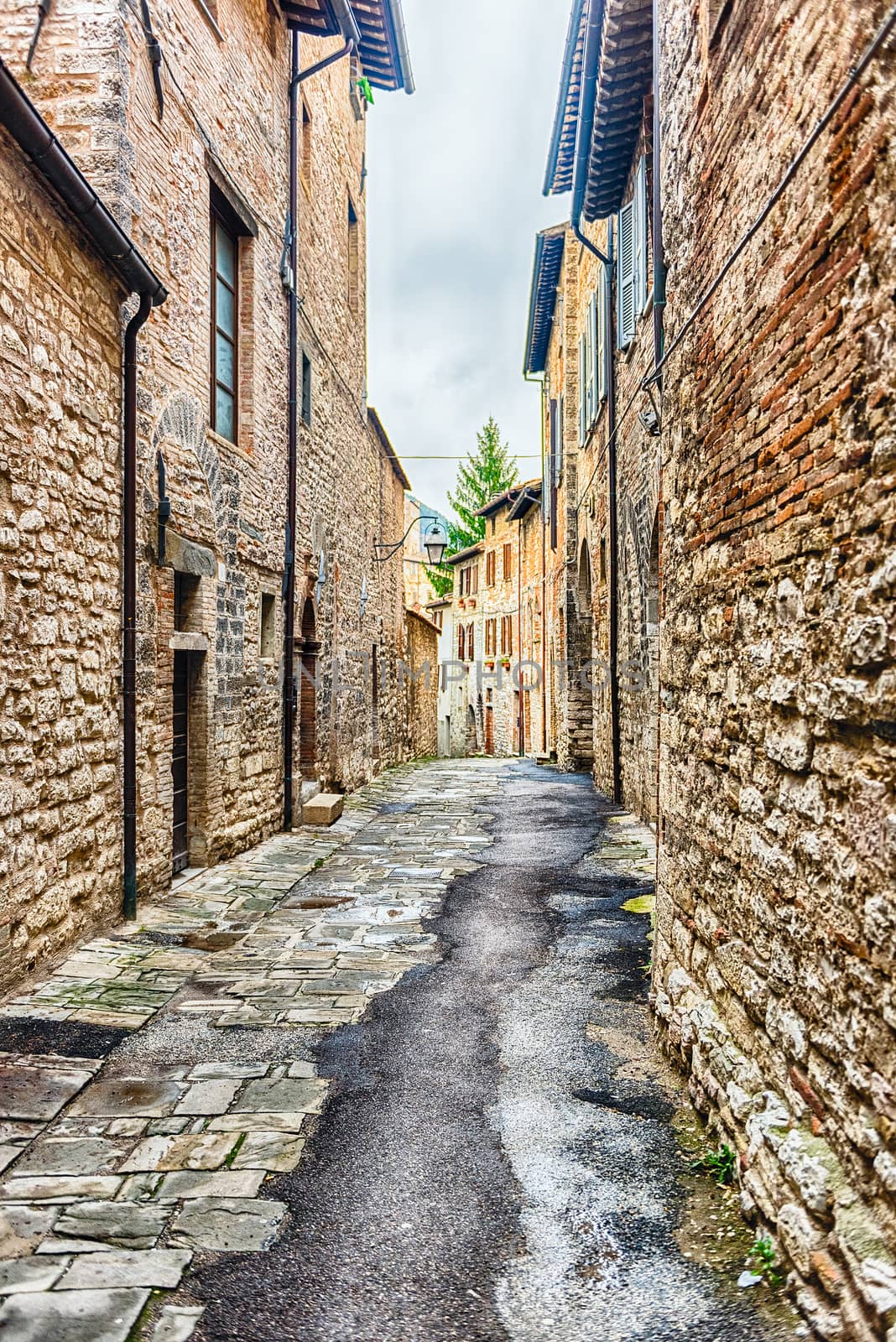 Scenic streets of the medieval town of Gubbio, Umbria, Italy by marcorubino