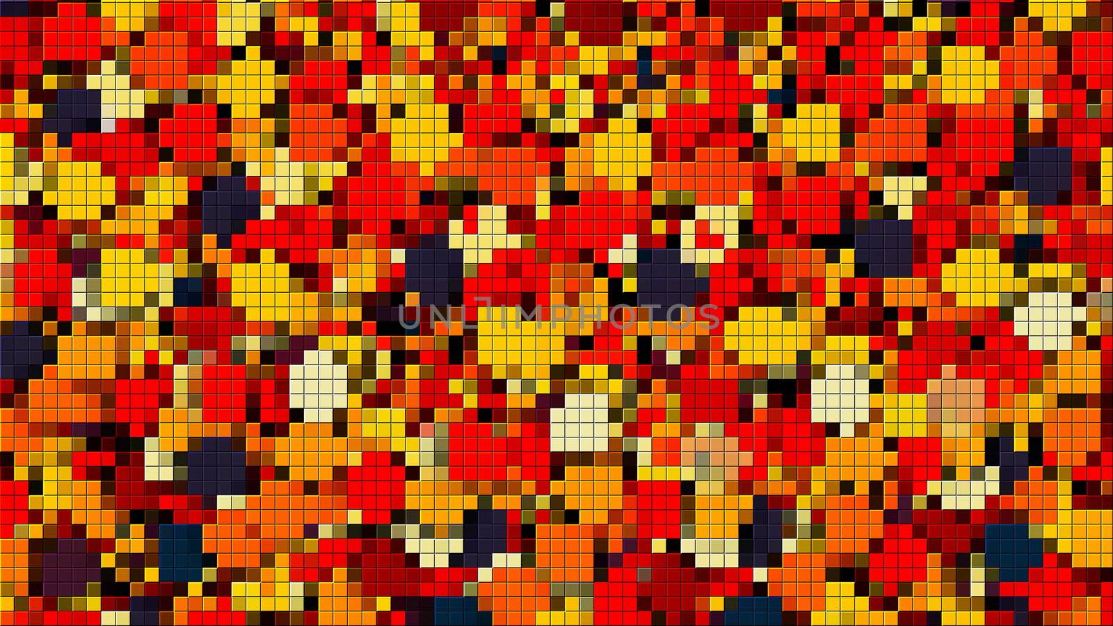 Mosaic with many little colorful square pieces, computer generated background, 3D rendering by nolimit046
