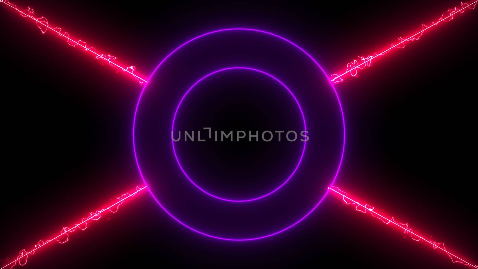 Abstract background with neon lines. 3d rendering