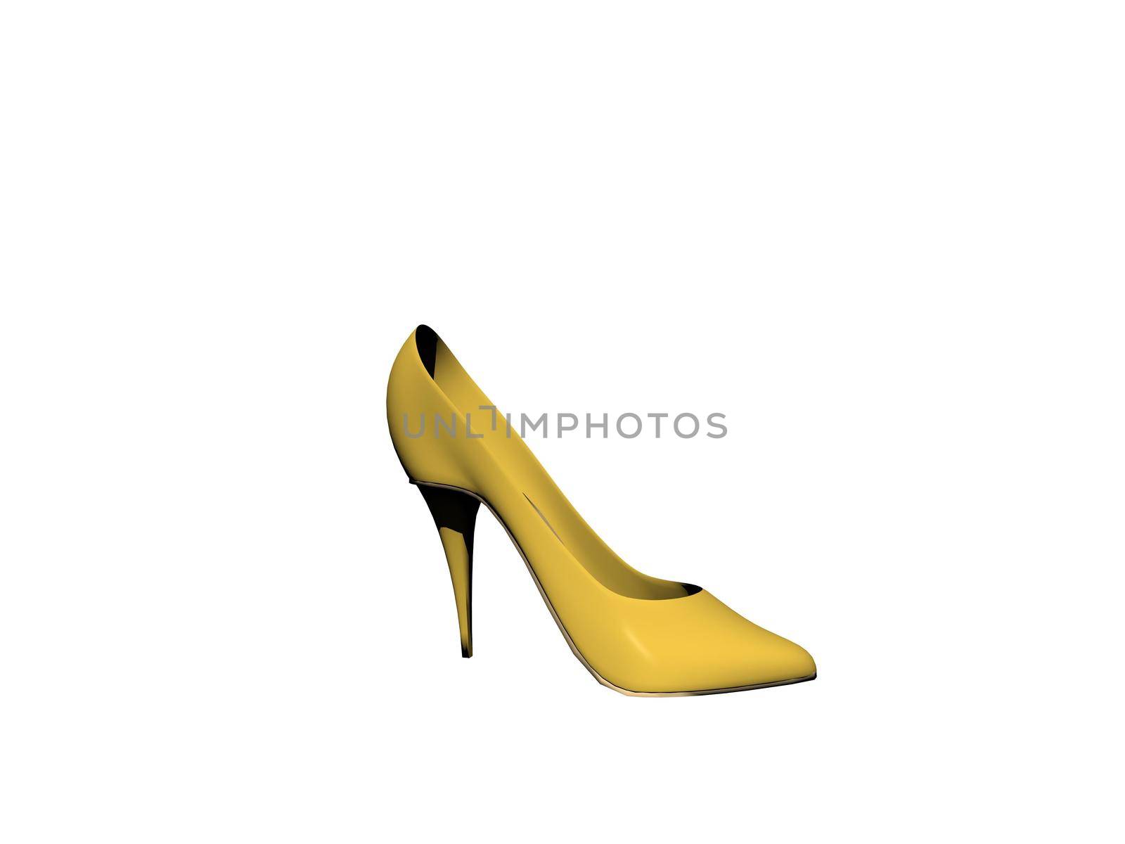 Women's shoes from a varnish on a white background - 3d rendering by mariephotos