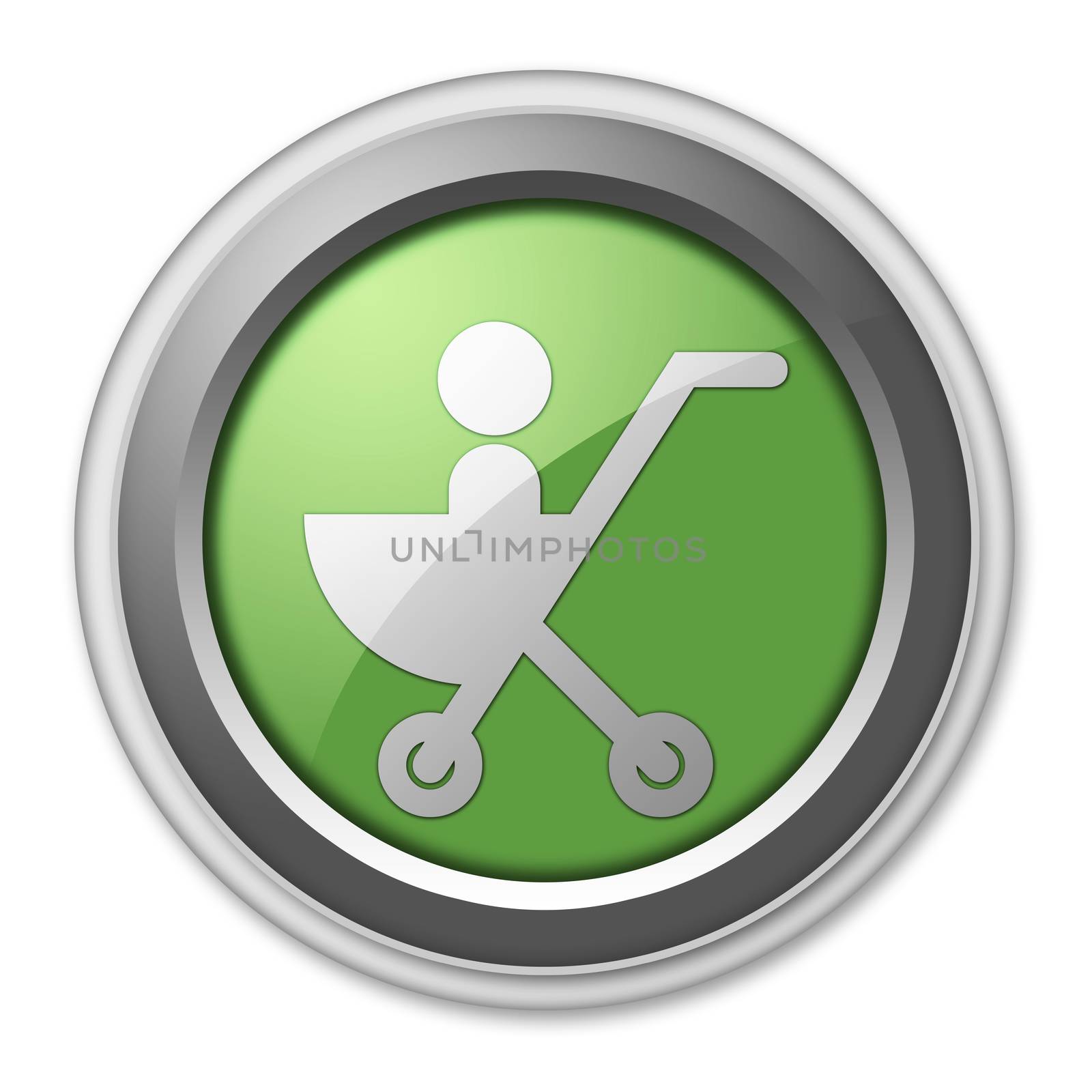 Icon, Button, Pictogram with Stroller symbol