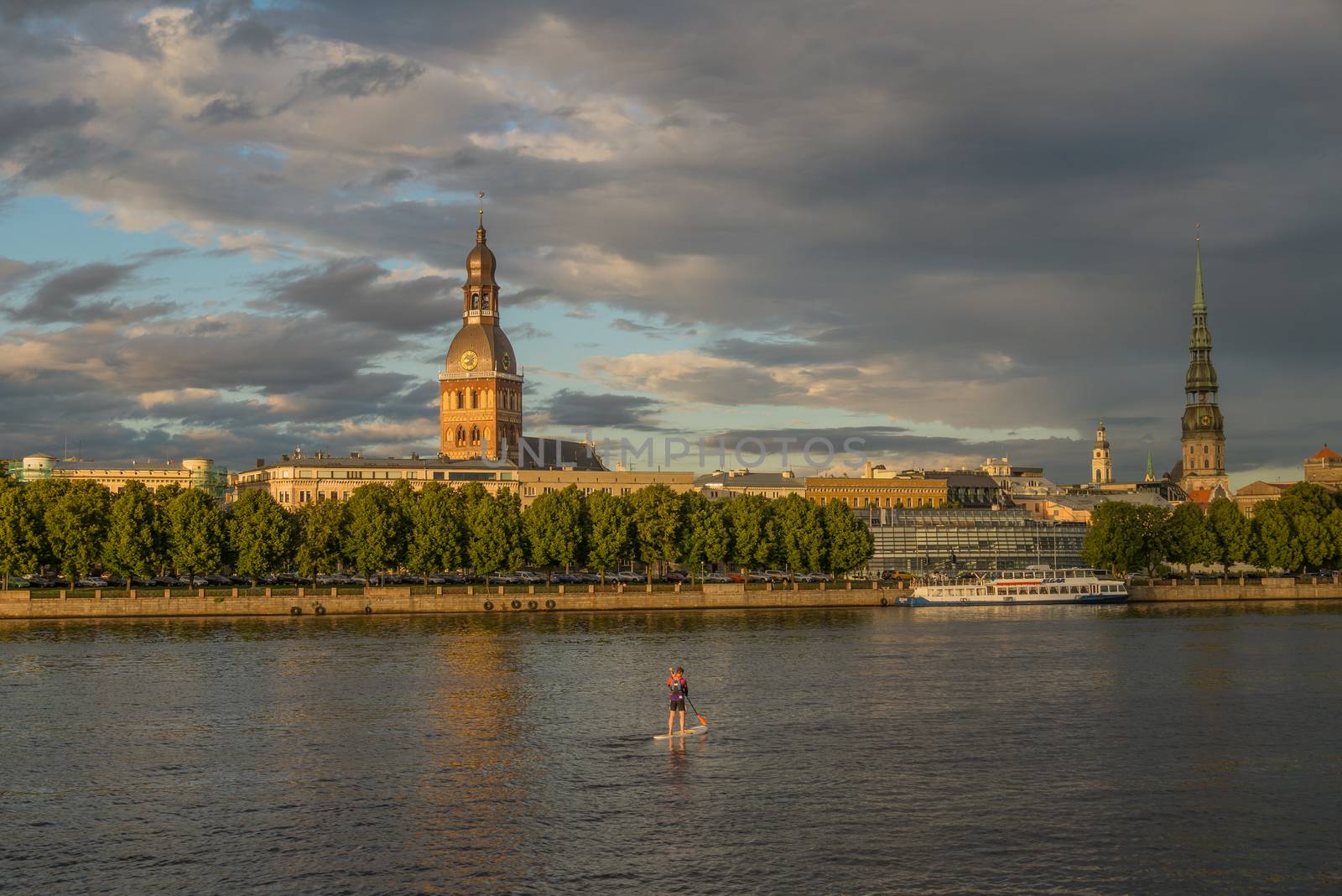 View of the old town of Riga from the river side by Multipedia