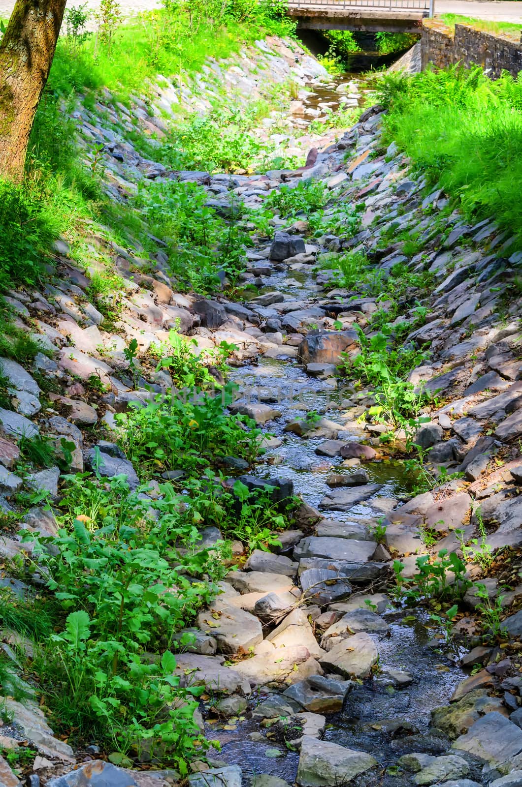 Small river to the water drive of a water mill.