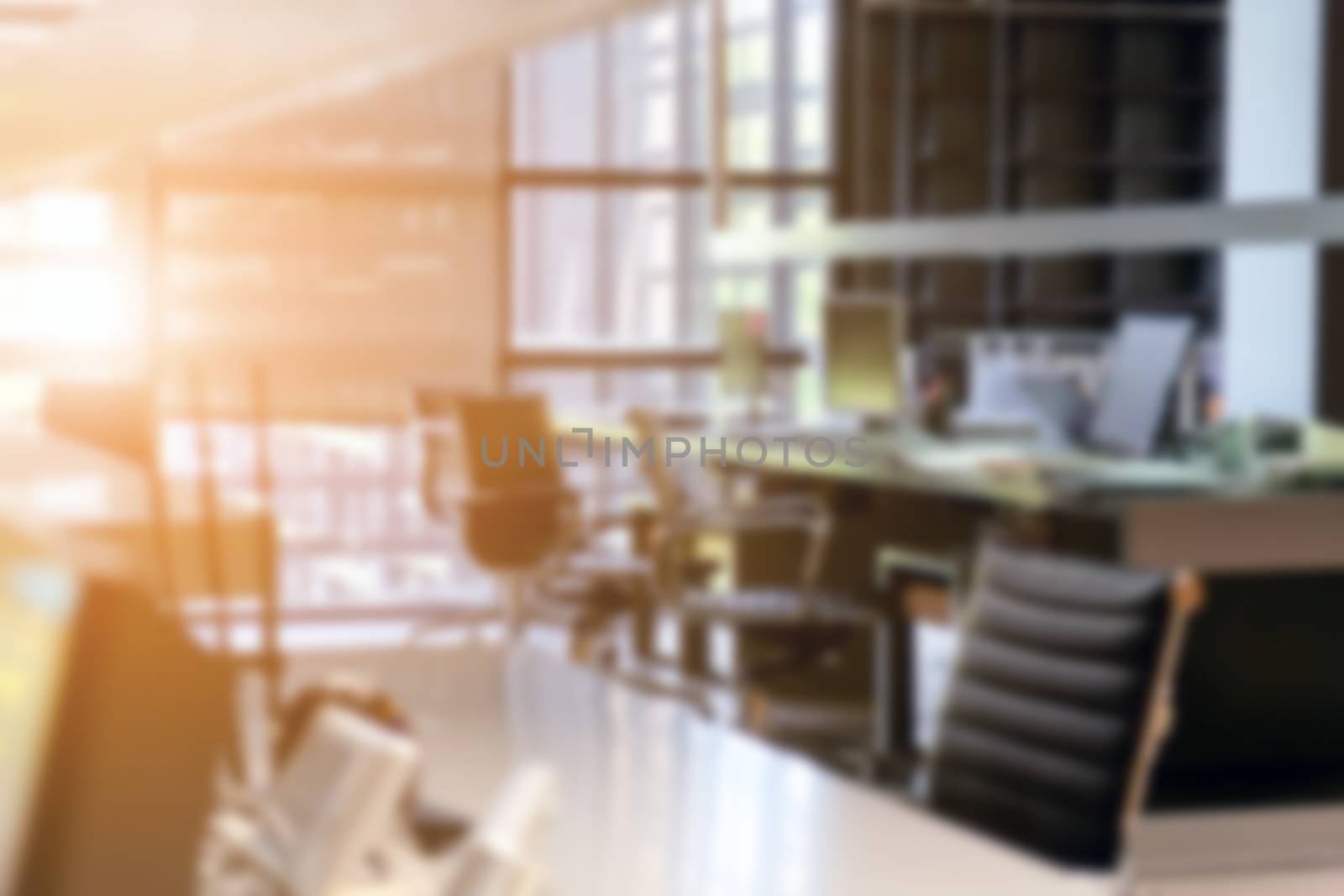 Abstract blur modern office interior background